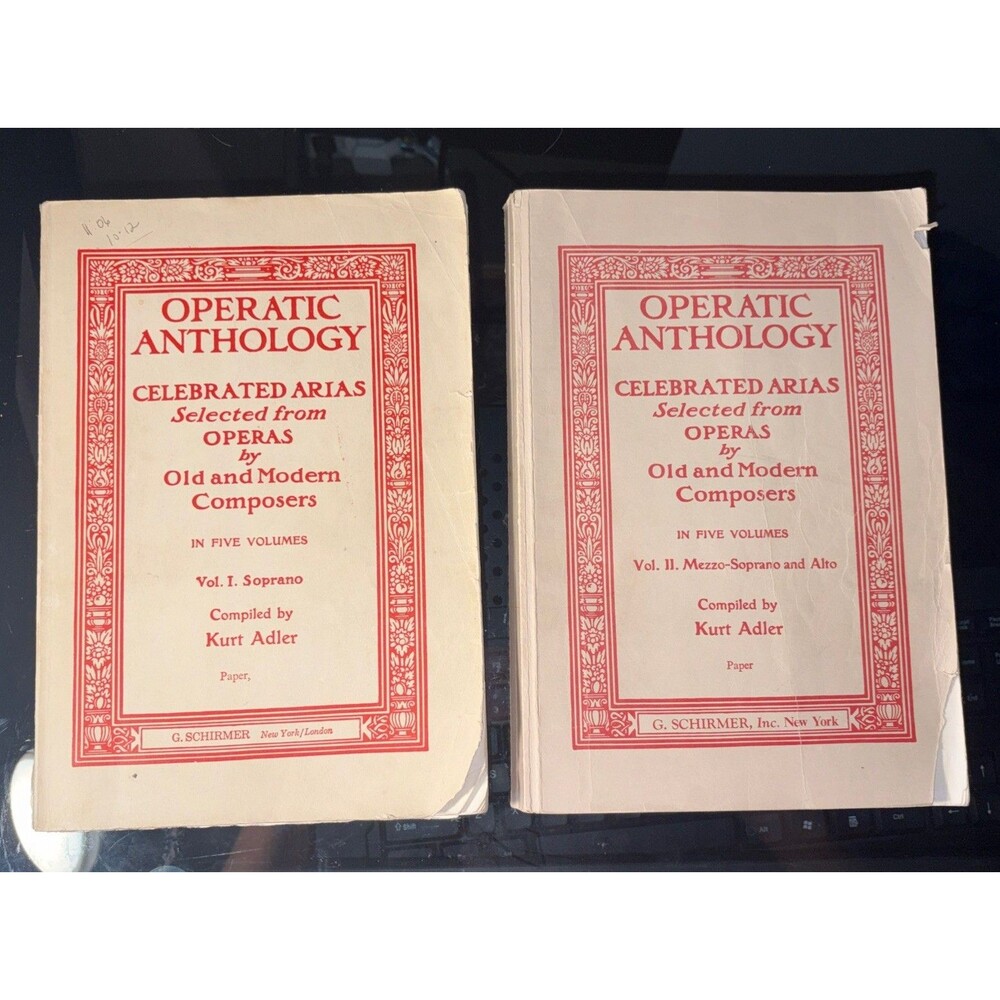 Vintage Operatic Anthology Vol 1 & 2 Soprano Mezzo Soprano Kurt Adler G Schirmer